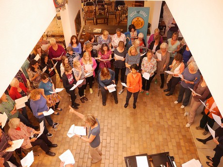 Rowena Whitehead leading the Cycle of Songs Choir